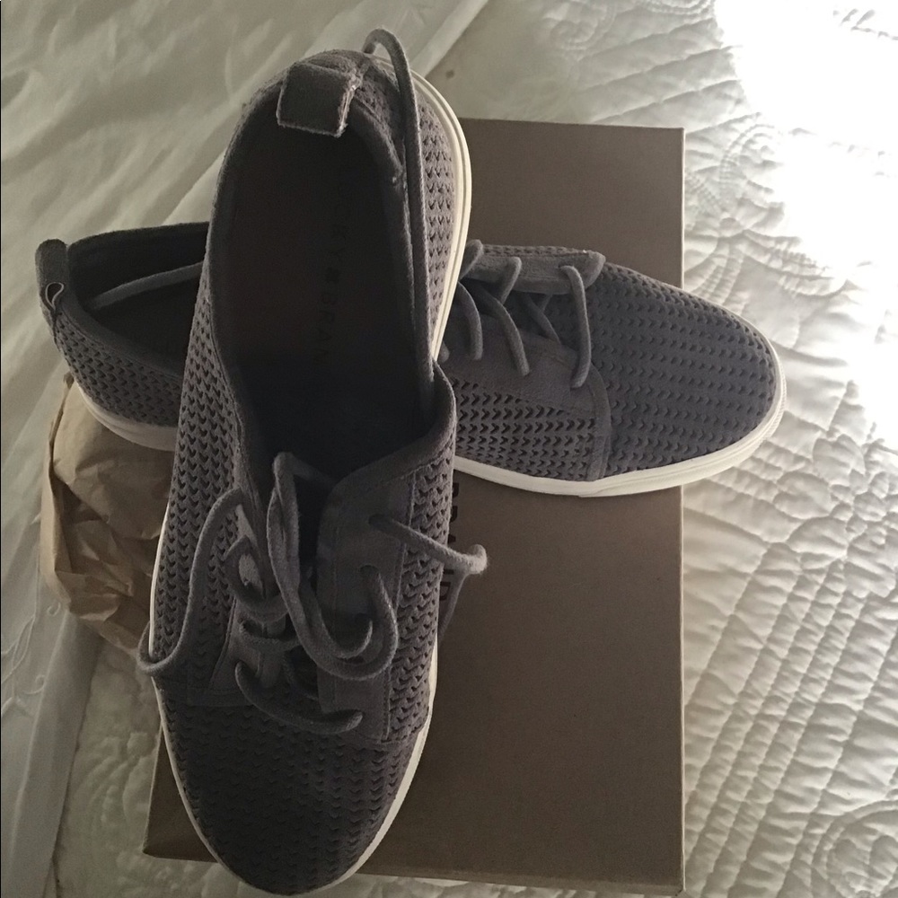 Oiled Suede Sneakers - Gray